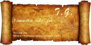 Tamaska Géza névjegykártya