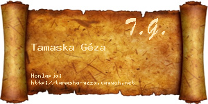 Tamaska Géza névjegykártya